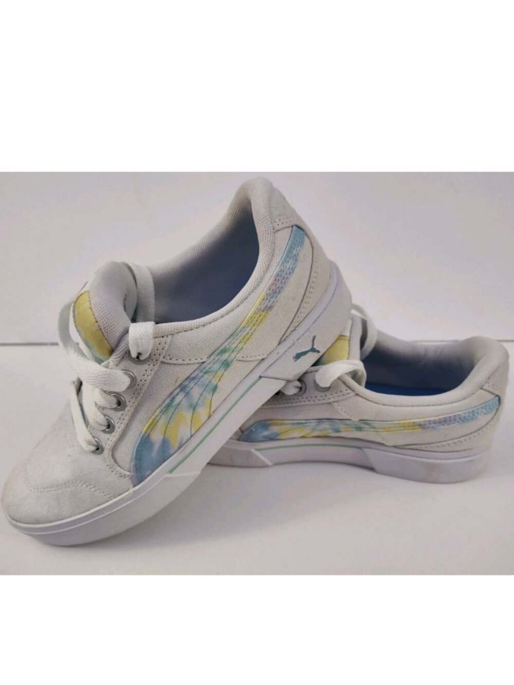 Puma CRey Tie Dye Lace Up Womens Size 8 White Sneakers Casual Shoes 383538-01